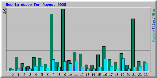 Hourly usage for August 2023
