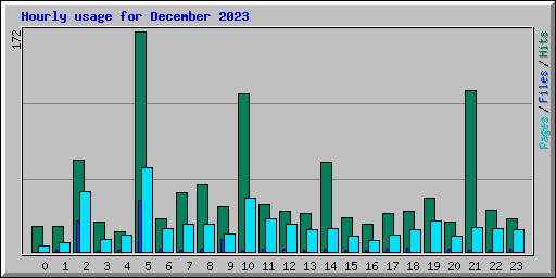 Hourly usage for December 2023