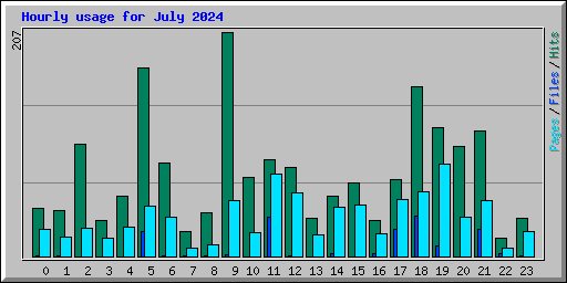 Hourly usage for July 2024