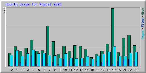 Hourly usage for August 2025