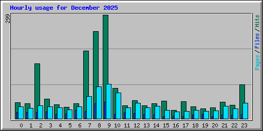 Hourly usage for December 2025